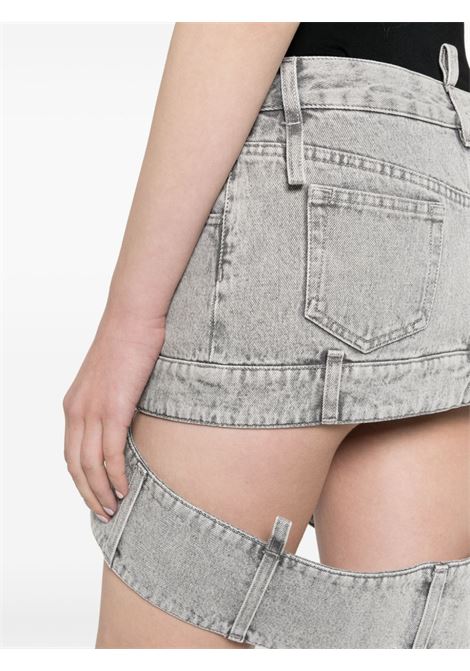 Grey cut-out denim mini skirt - women THE ATTICO | 241WCS198D070607